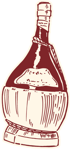 illustration of a bottle of chianti wine